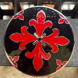 Elegant Red and Black Decorative Emblem jewelry box
